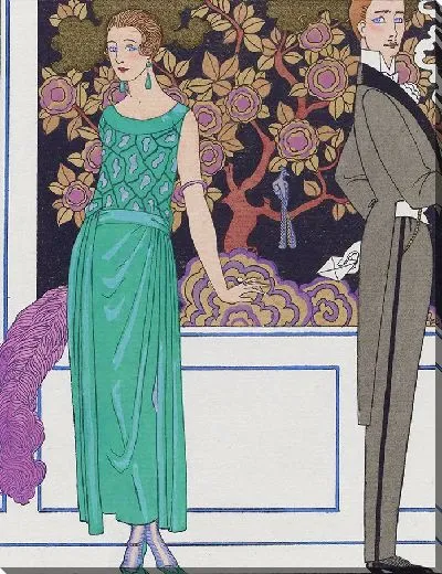 Картина Первая неосторожность; Вечернее платье де Бира (1921 г.)