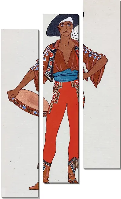 Картина Эскиз костюма Александра Волинина в роли богемы в опере «Амарилла» и Глазунова (1919).