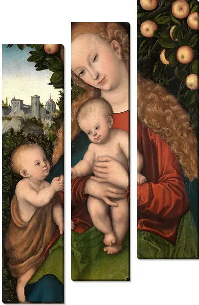 Картина Мария с младенцем и Иоаннескнабен под яблоней