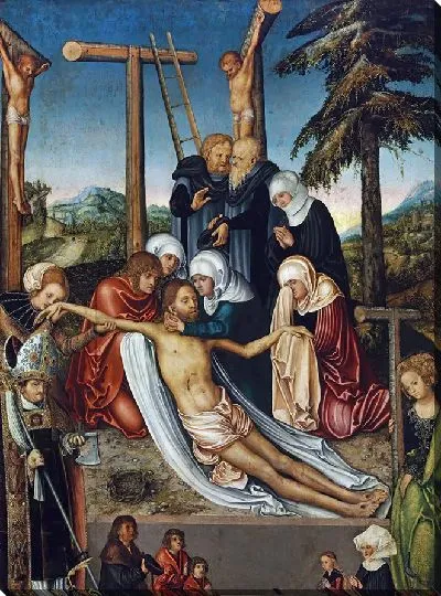 Картина Оплакивание Христа со святыми Вольфгангом и Еленой и неизвестными донаторами