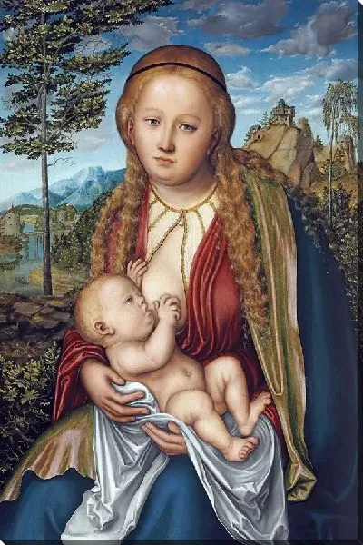 Картина Богоматерь, кормящая младенца грудью