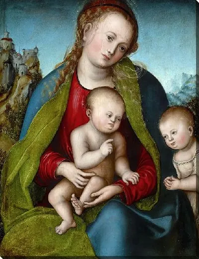 Картина Дева Мария с младенцем и святым Иоанном Крестителем