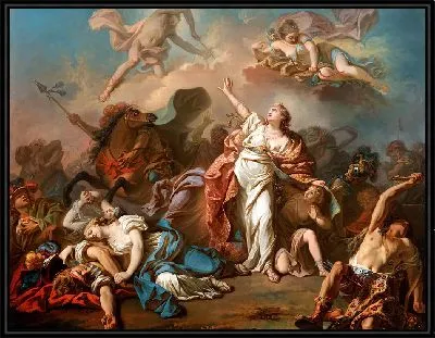 Аполлон и Диана нападают на детей Ниобы