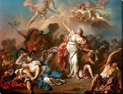 Аполлон и Диана нападают на детей Ниобы