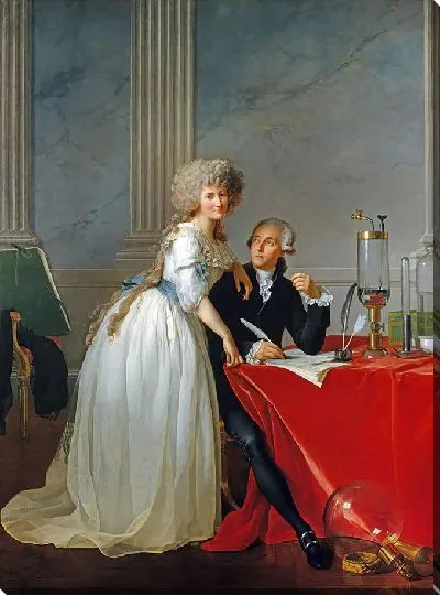 Картина Антуан Лоран Лавуазье (1743–1794) и его жена (Мария-Анн Пьеретт Польз, 1758–1836)