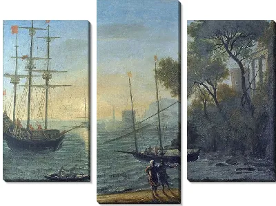 Картина Классический морской порт на закате