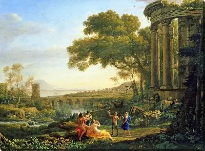 Пейзаж с танцующими нимфой и сатиром