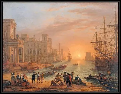 Сцена в гавани на закате, 1639 г.