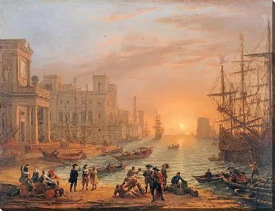 Сцена в гавани на закате, 1639 г.