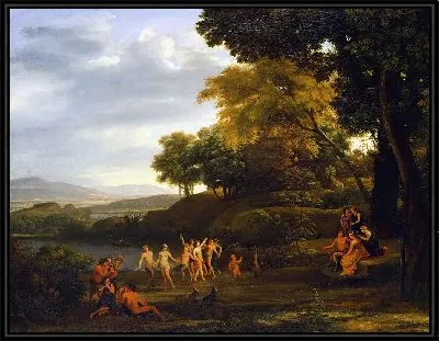 Пейзаж с танцующими сатирами и нимфами