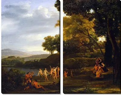 Пейзаж с танцующими сатирами и нимфами