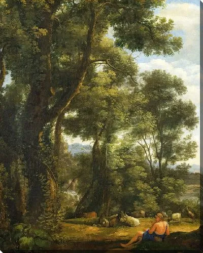 Картина Пейзаж с пастухом и козами