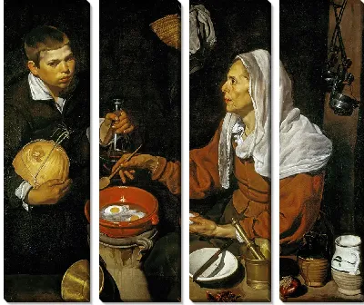 Картина Старушка готовит яйца