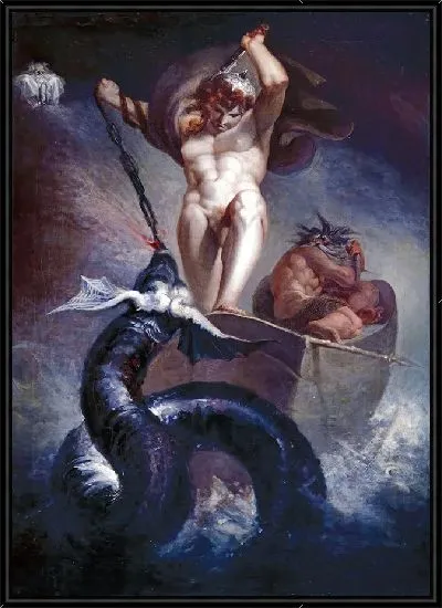 Картина Тор сражается со Змеем Мидгарда