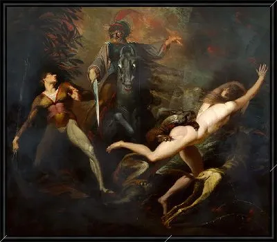 Теодор встречает в лесу призрак своего предка Гвидо Кавальканти