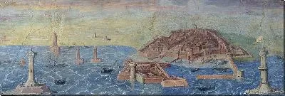 Картина Аллегория Прато; внизу вид на Ливорно-1