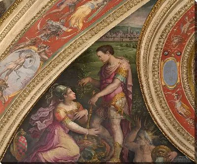 Картина Аллегория Пистойи; внизу вид на Пьомбино