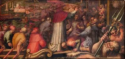 Картина Папа Евгений IV приземляется в Ливорно, чтобы укрыться во Флоренции.