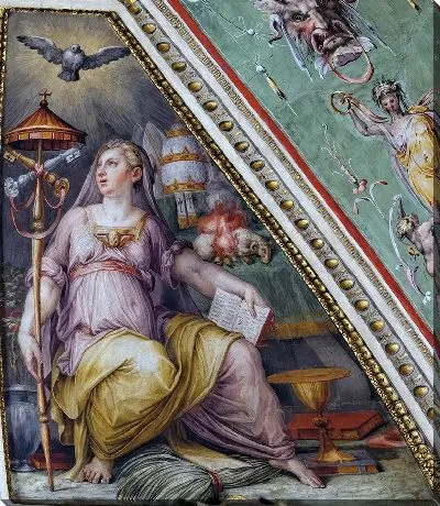 Картина Филиппо Брунеллески и Лоренцо Гиберти представляют Козимо модель церкви Сан-Лоренцо-2.