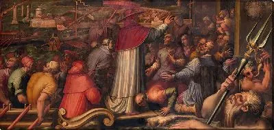 Картина Эудженио IV высаживается в Ливорно, чтобы укрыться во Флоренции.