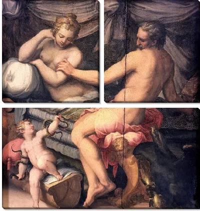 Ребенок Геракл душит змей