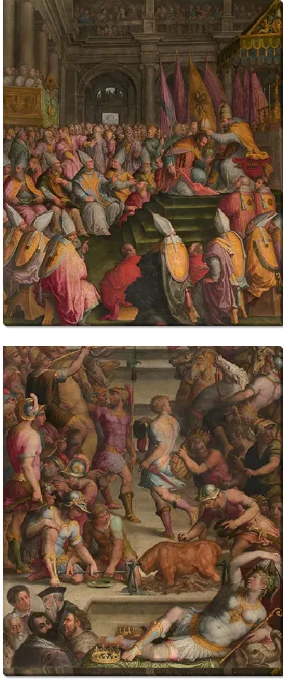 Картина Климент VII коронует Карла V в Сан-Петронио в Болонье.