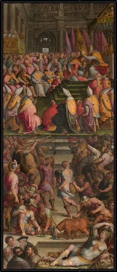 Картина Климент VII коронует Карла V в Сан-Петронио в Болонье.