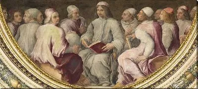 Картина Лоренцо Великолепный среди философов и ученых