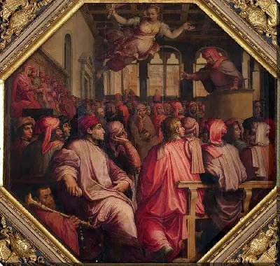 Картина Речь Антонио Джакомини о войне против Пизы в Зале Дуеченто