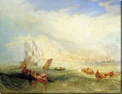 Картина Ловля рыбы на удочку, у побережья Гастингса