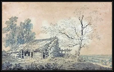 Картина Пейзаж с амбаром
