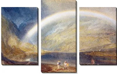 Радуга. Вид на Рейн из виноградника Данкхолдер, на Остерспрей и Фельцен ниже Боснарта.