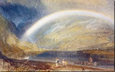 Радуга. Вид на Рейн из виноградника Данкхолдер, на Остерспрей и Фельцен ниже Боснарта.