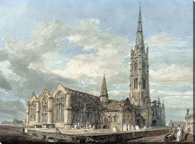 Картина Северо-восточный вид церкви Грэнтем, Линкольншир