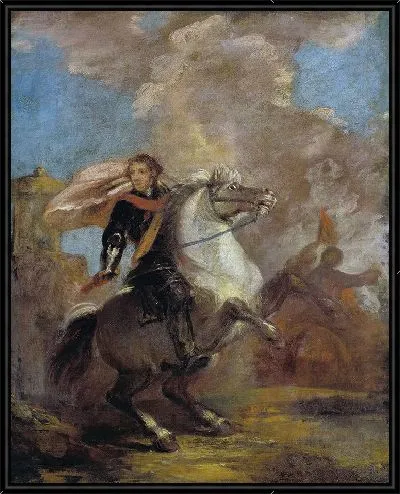 Картина Офицер верхом на лошади