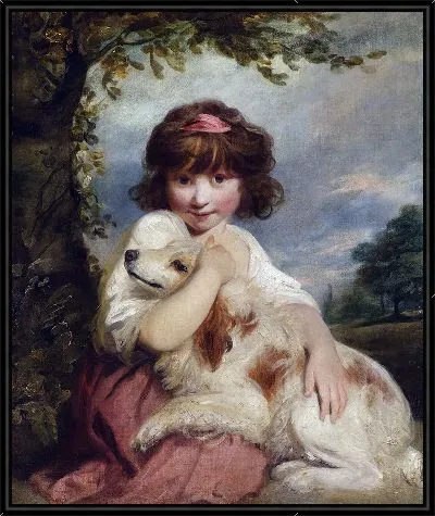 Картина Молодая девушка и ее собака