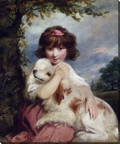 Картина Молодая девушка и ее собака