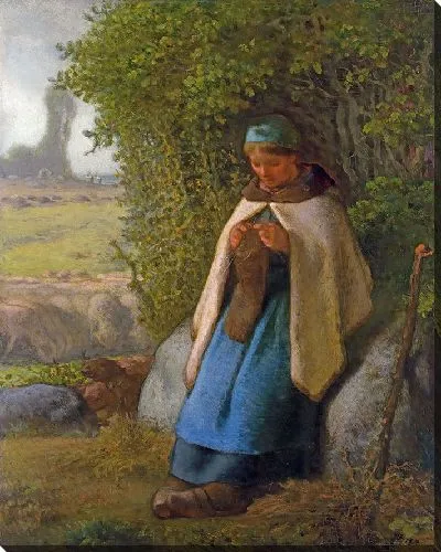 Картина Пастушка, сидящая на камне