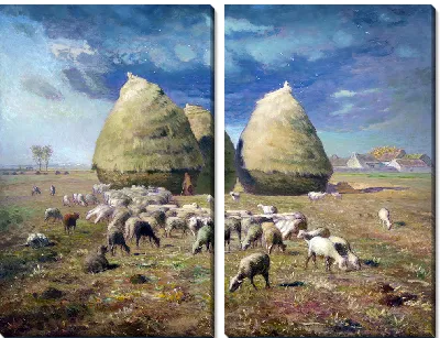 Картина Стога сена осень