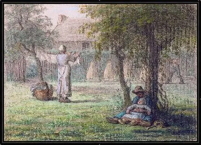 Женщина развешивает белье