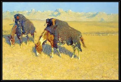Картина Индейцы, имитирующие буйволов