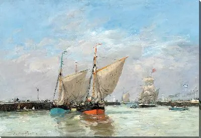 Картина Трувиль, Причалы, Прилив