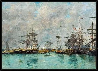 Картина Сцена в гавани