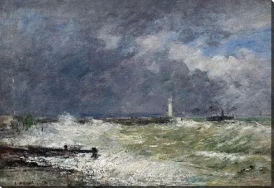 Картина Входы на причалы Гавра в плохую погоду