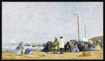 Картина Кринолины на пляже, 1863 г.