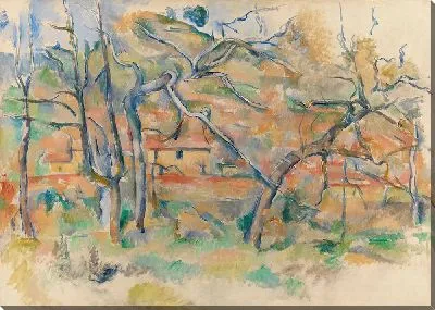 Картина Деревья и дома, Прованс