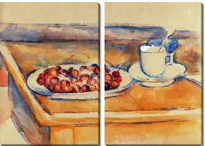 Картина Чашка и блюдо из вишни
