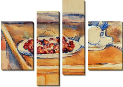 Чашка и блюдо из вишни