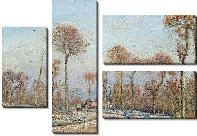 Картина Дорога в Версаль, Лувесьен, Утренний мороз (1871)