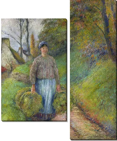 Картина Крестьянка, несущая две охапки сена (1883)